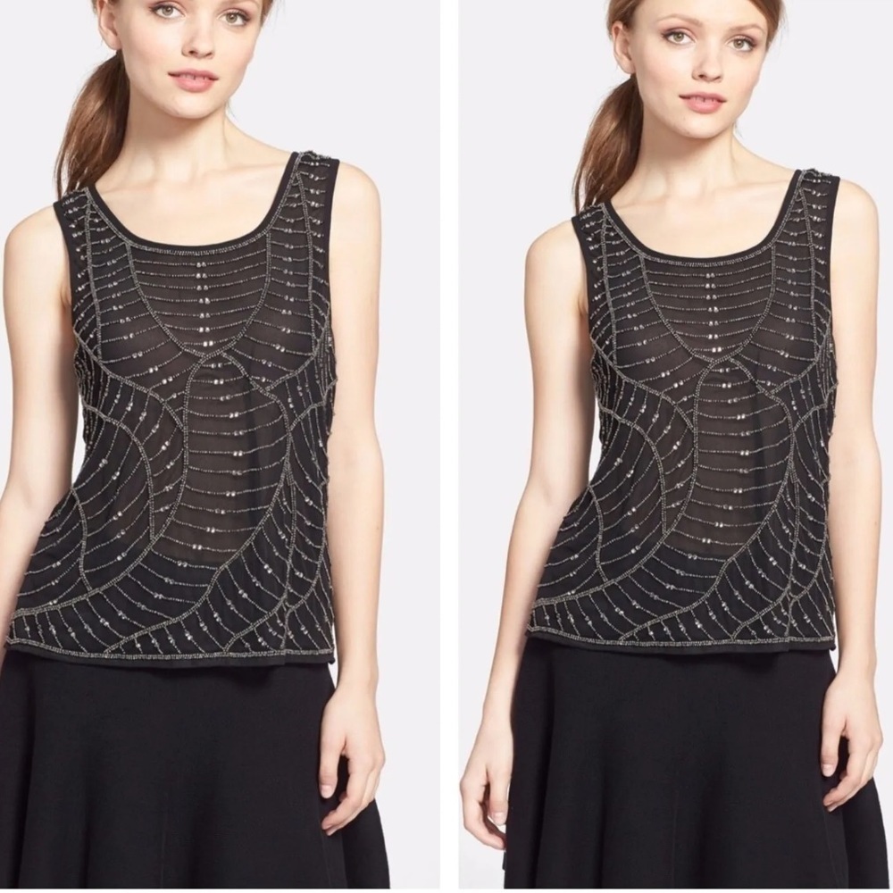 Search‎ For Sanity beaded sequin black and silver tank top size small Swifty